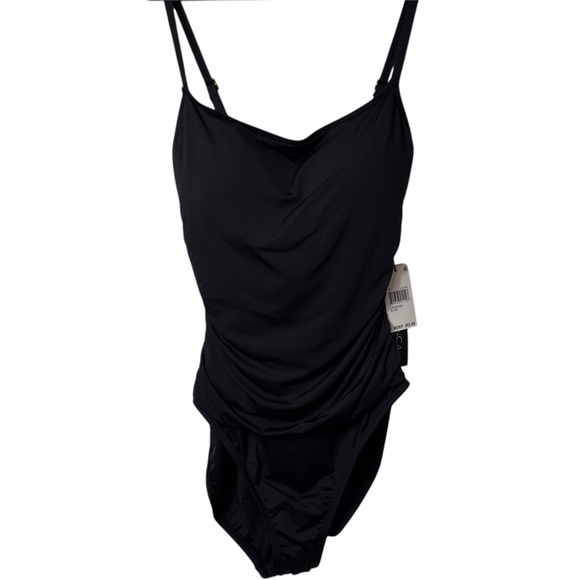 LA BLANCA BLACK WOMEN ONE PIECE SWIMSUIT SIZE 10 BRAND NEW WITH TAGS